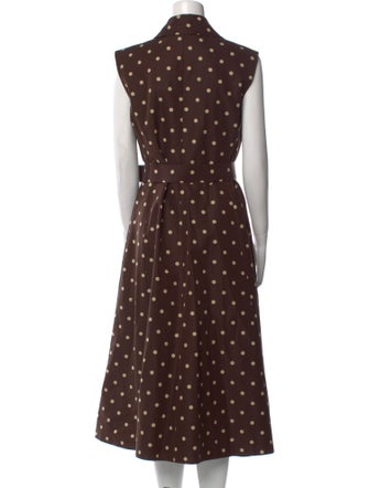 CH Carolina Herrera Polka Dot Print Long Dress