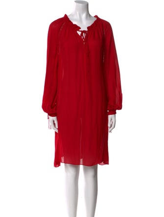 CH Carolina Herrera V-Neck Knee-Length Dress