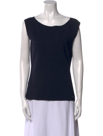 CH Carolina Herrera Scoop Neck Sleeveless Top