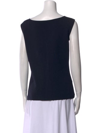 CH Carolina Herrera Scoop Neck Sleeveless Top