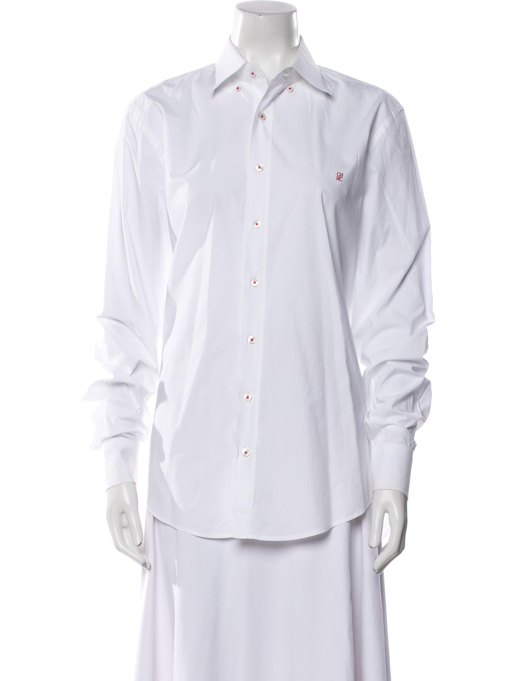 CH Carolina Herrera Long Sleeve Button-Up Top