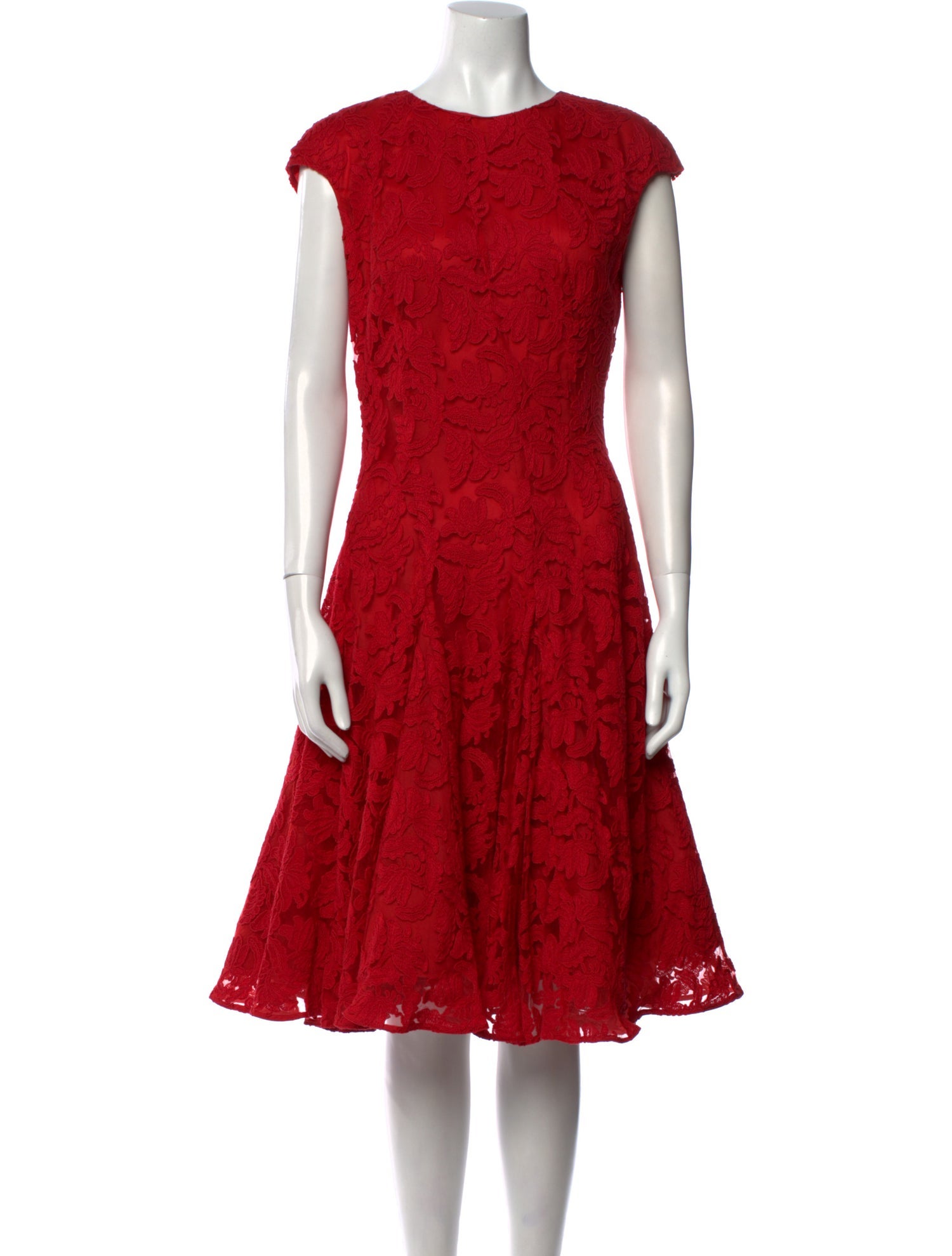 CH Carolina Herrera Crew Neck Midi Length Dress