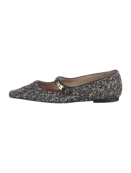 CH Carolina Herrera Tweed Tweed Pattern Mary Jane Flats