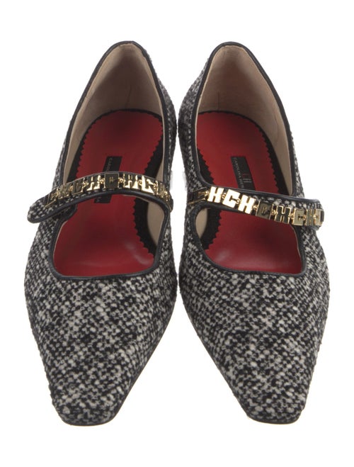 CH Carolina Herrera Tweed Tweed Pattern Mary Jane Flats
