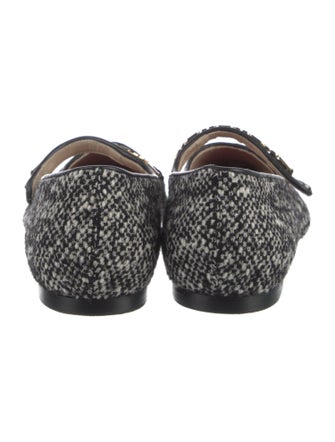 CH Carolina Herrera Tweed Tweed Pattern Mary Jane Flats