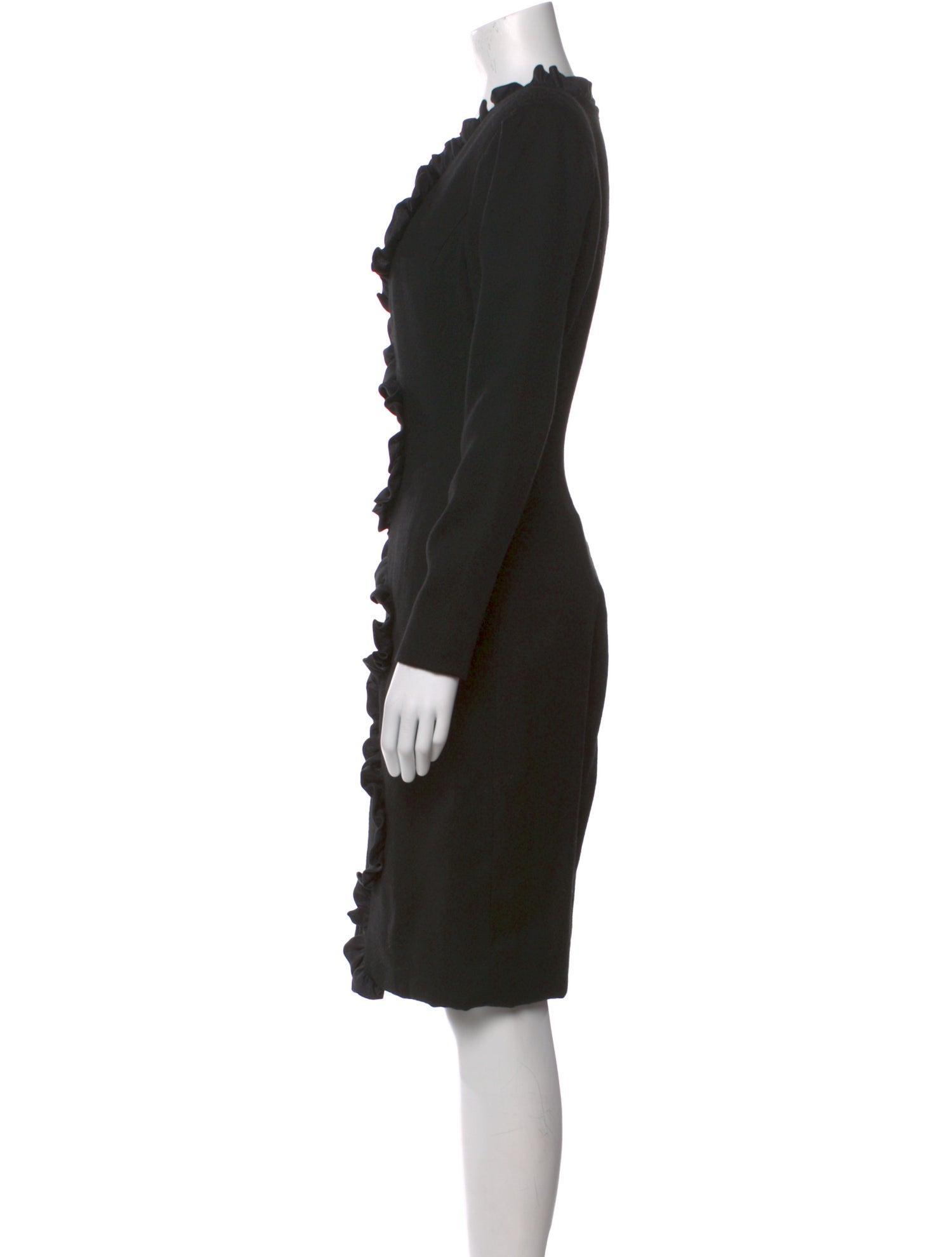 CH Carolina Herrera Wool Knee-Length Dress