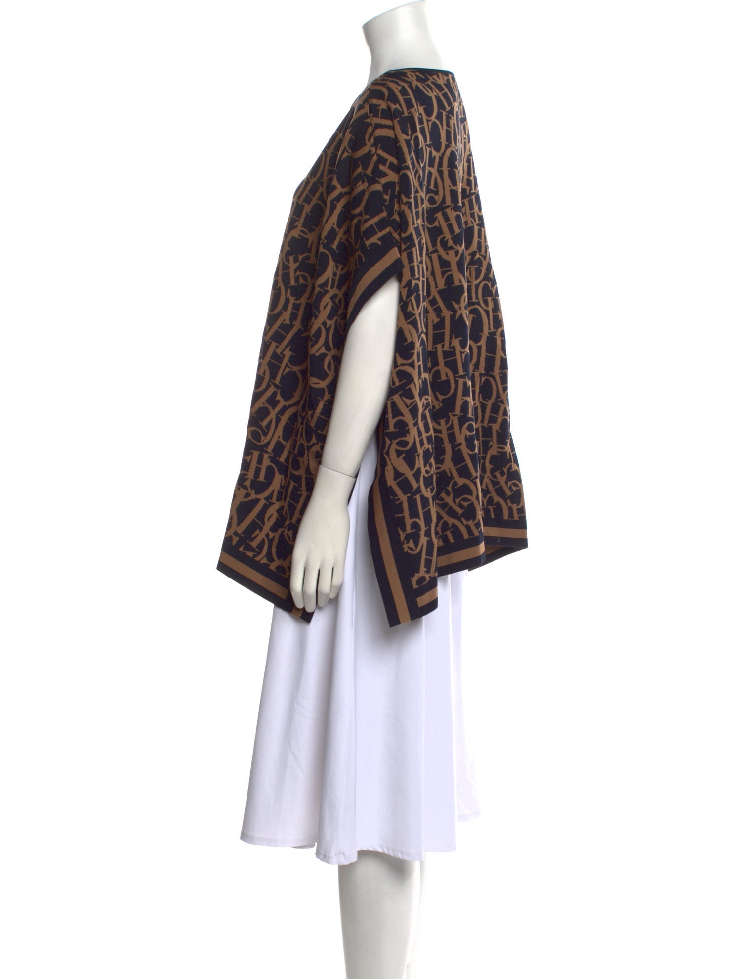 CH Carolina Herrera Animal Print Scoop Neck Sweater