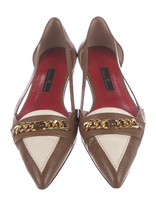 CH Carolina Herrera Leather D'Orsay Flats