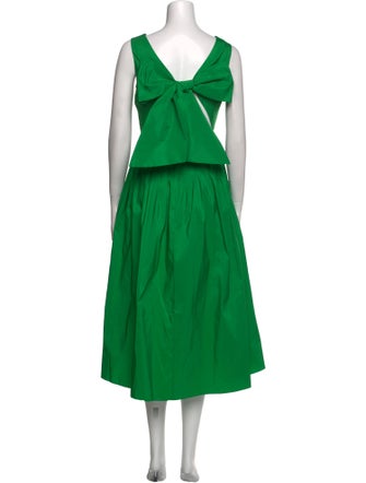 CH Carolina Herrera Bateau Neckline Midi Length Dress