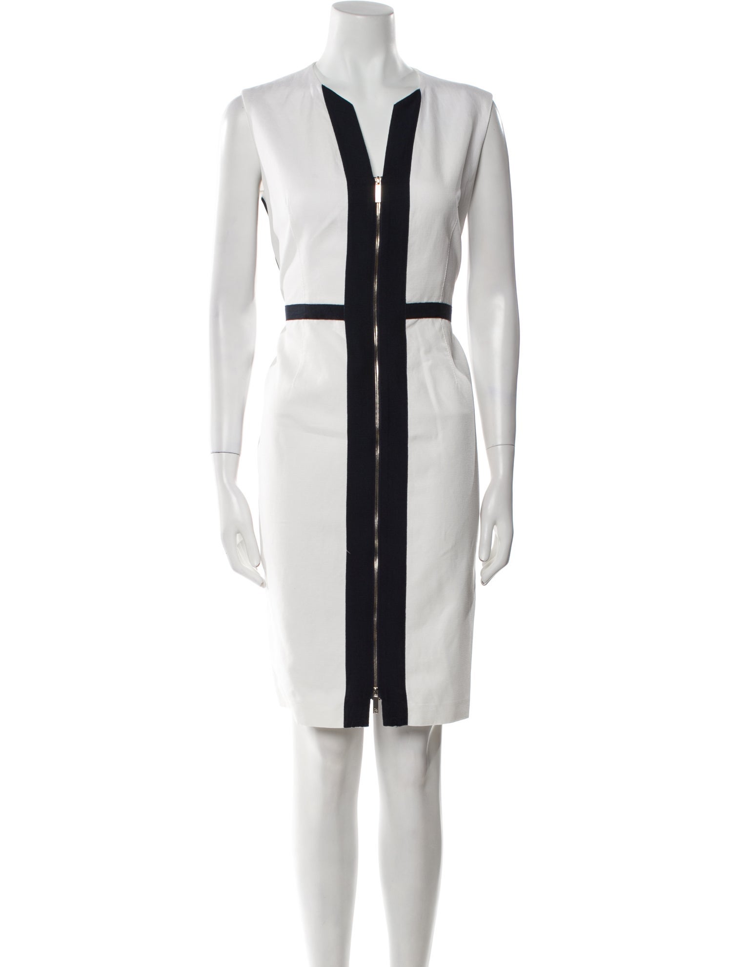 CH Carolina Herrera V-Neck Knee-Length Dress