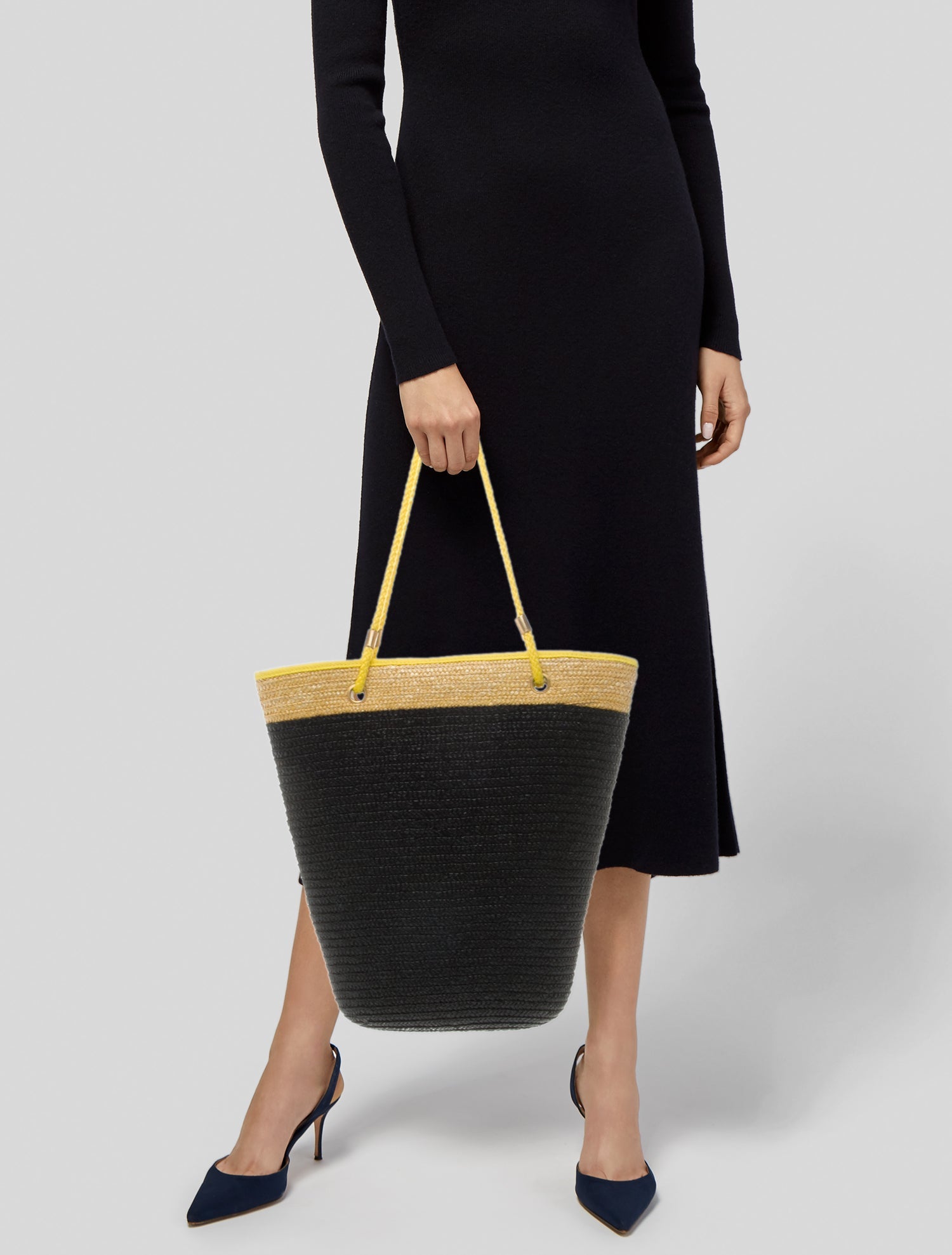 CH Carolina Herrera Raffia Bucket Bag