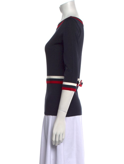 CH Carolina Herrera Striped Bateau Neckline Top