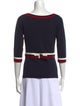 CH Carolina Herrera Striped Bateau Neckline Top