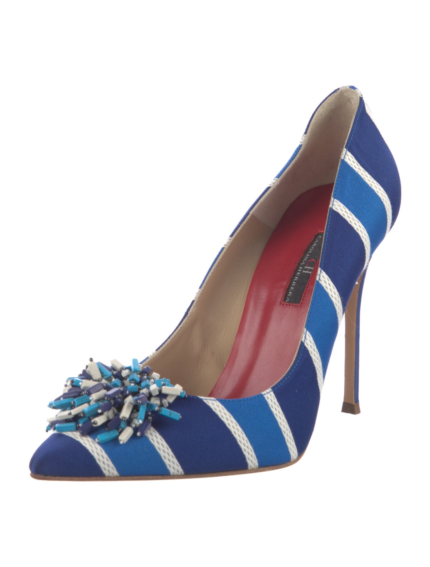 CH Carolina Herrera Striped Pumps
