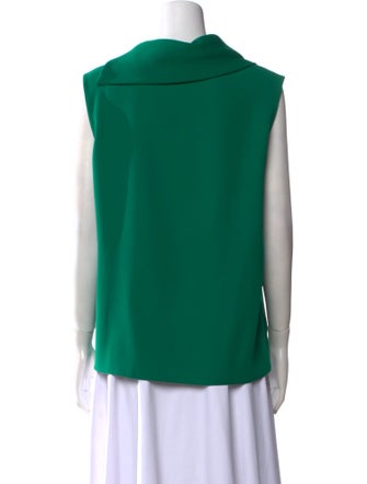 CH Carolina Herrera Cowl Neck Sleeveless Blouse