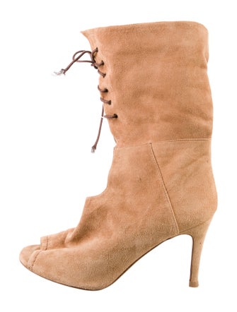 CH Carolina Herrera Suede Lace-Up Boots