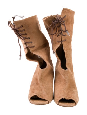 CH Carolina Herrera Suede Lace-Up Boots