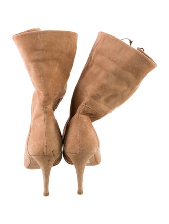 CH Carolina Herrera Suede Lace-Up Boots