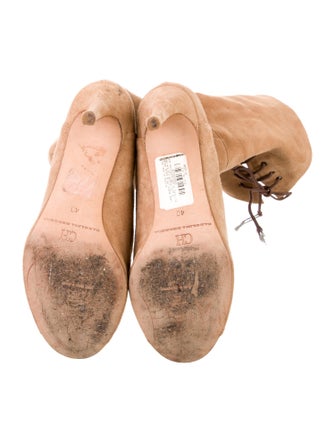 CH Carolina Herrera Suede Lace-Up Boots