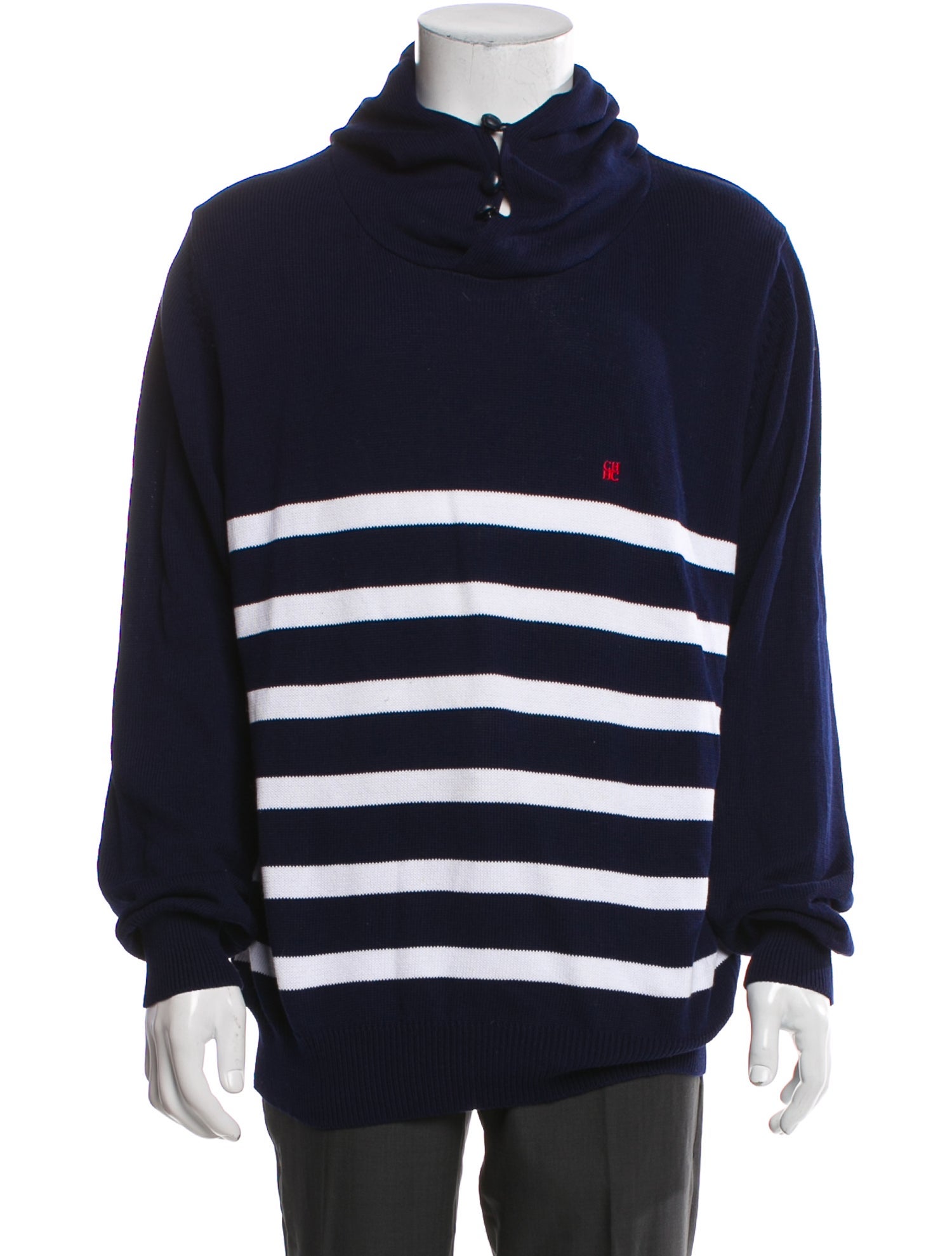 CH Carolina Herrera Striped Mock Neck Hoodie