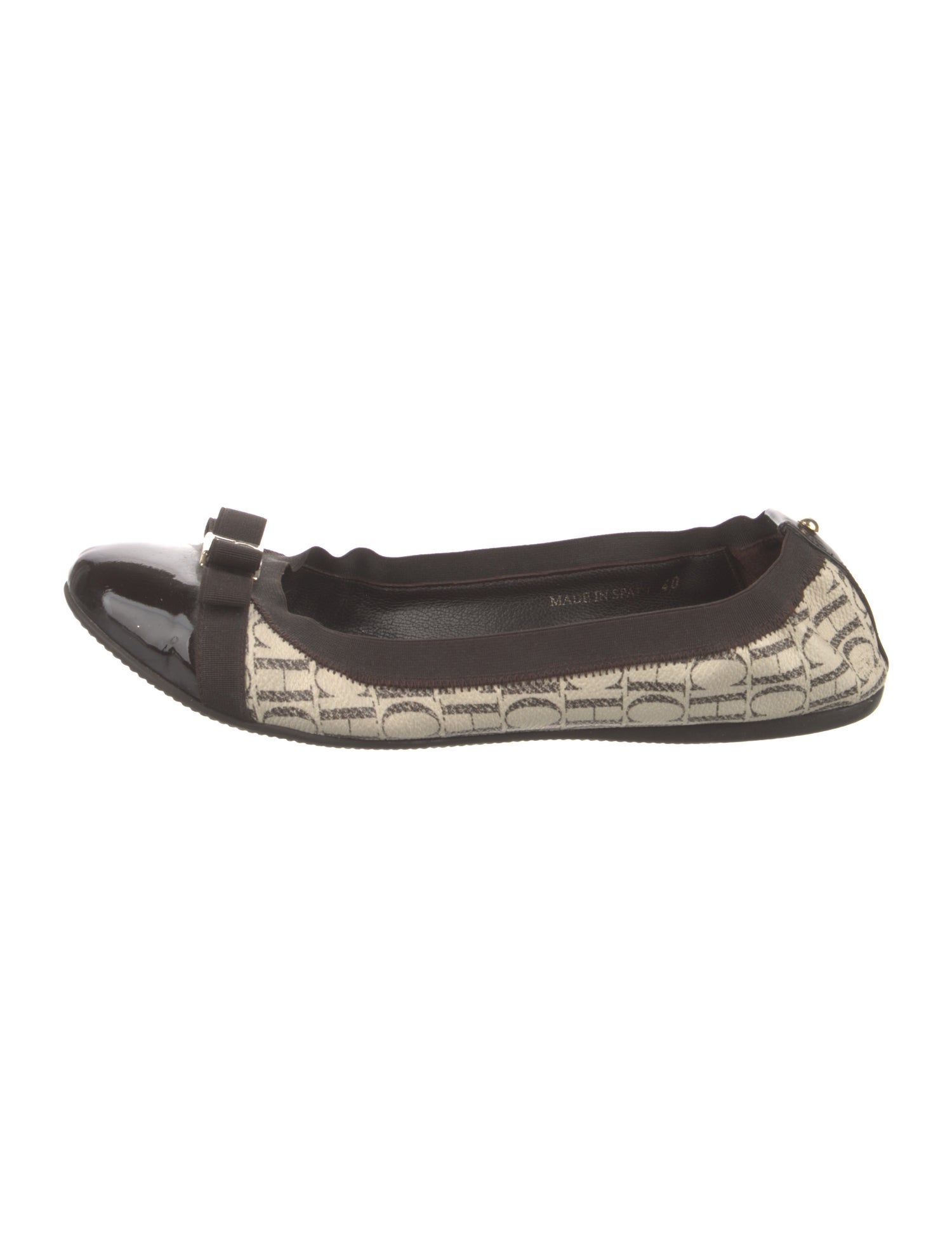 CH Carolina Herrera Leather Printed Ballet Flats