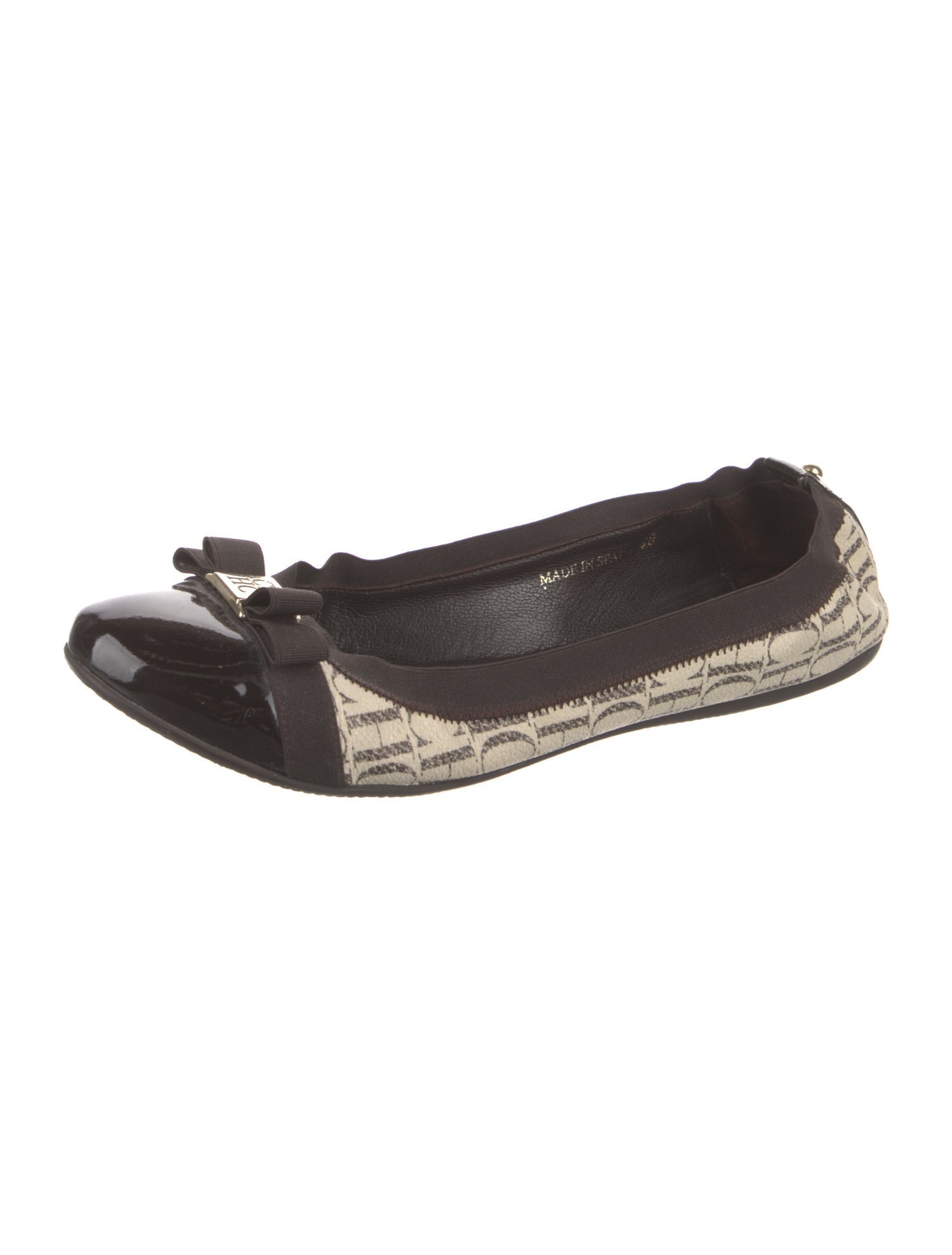 CH Carolina Herrera Leather Printed Ballet Flats
