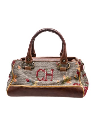 CH Carolina Herrera Leather Top Handle Bag