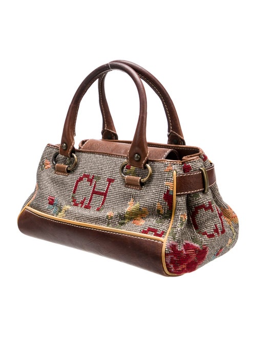 CH Carolina Herrera Leather Top Handle Bag