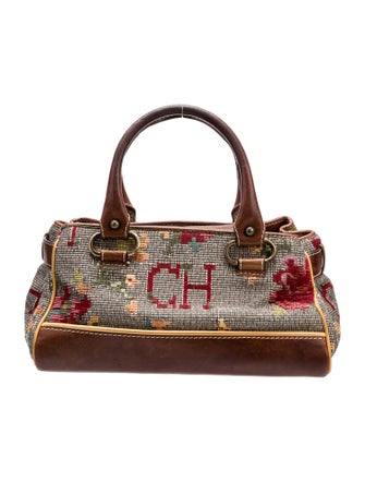 CH Carolina Herrera Leather Top Handle Bag