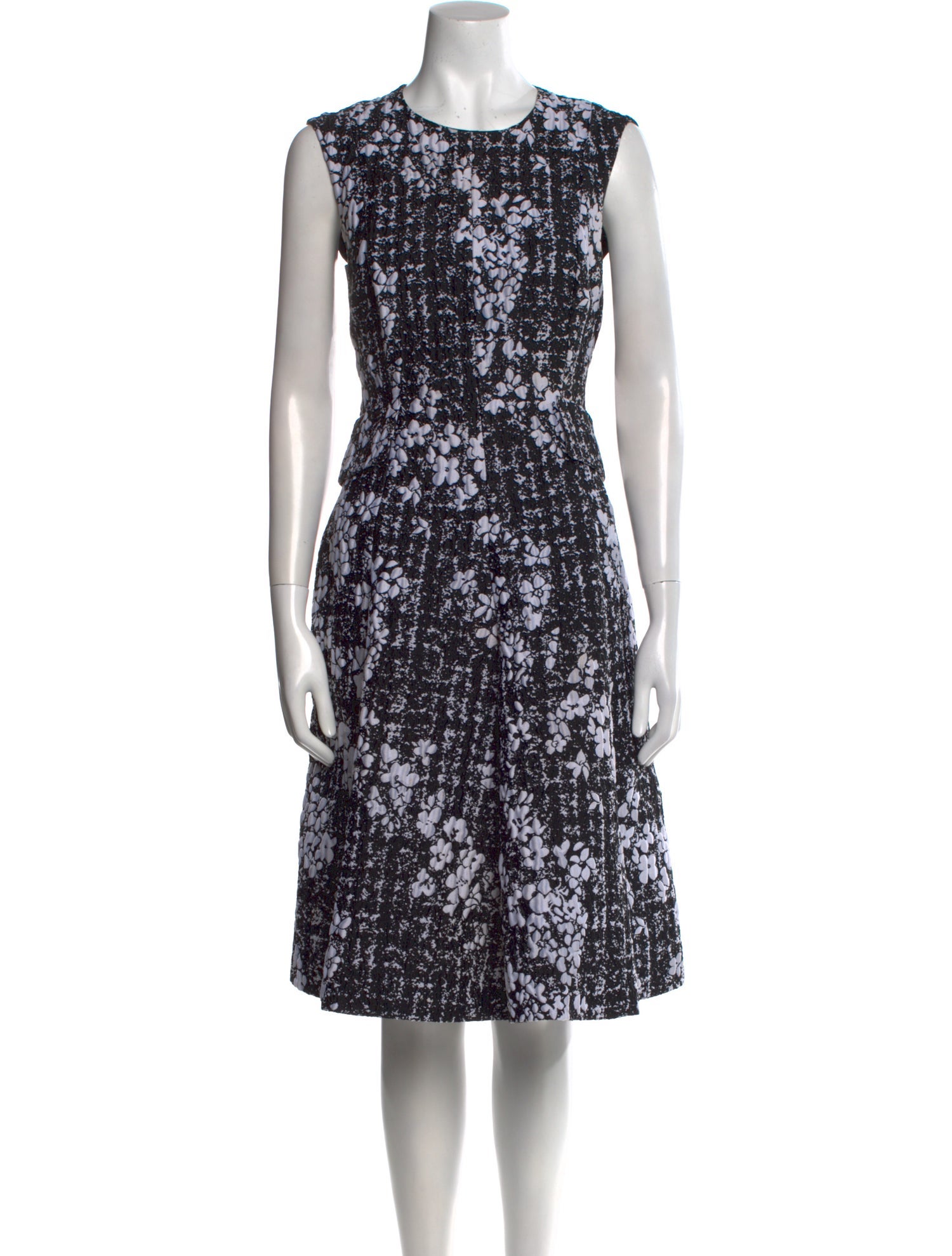 CH Carolina Herrera Floral Print Midi Length Dress