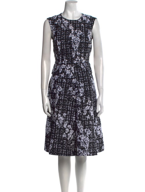 CH Carolina Herrera Floral Print Midi Length Dress