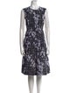 CH Carolina Herrera Floral Print Midi Length Dress