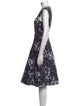 CH Carolina Herrera Floral Print Midi Length Dress