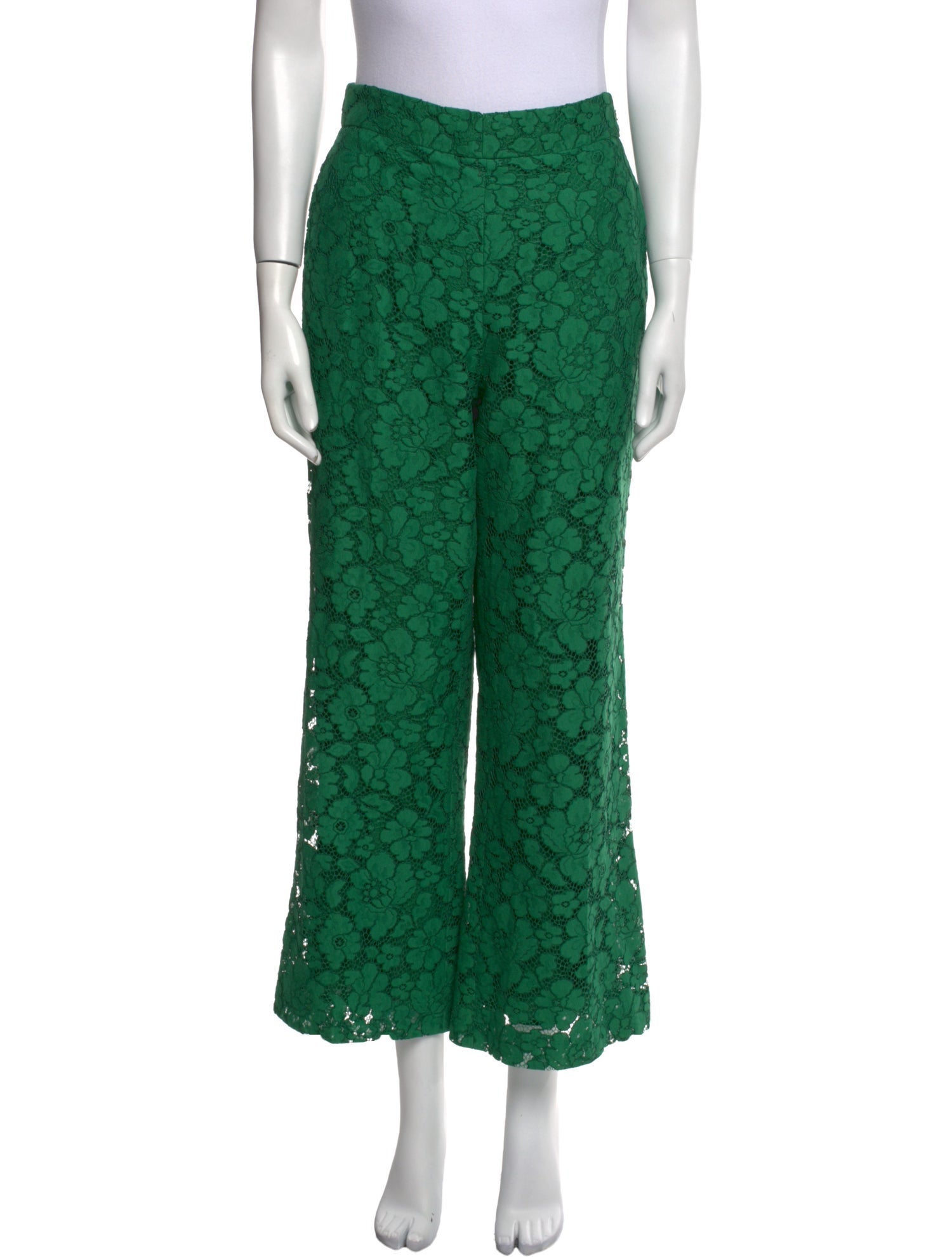 CH Carolina Herrera Lace Pattern Wide Leg Pants