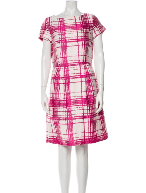 CH Carolina Herrera Plaid Print Knee-Length Dress