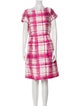 CH Carolina Herrera Plaid Print Knee-Length Dress