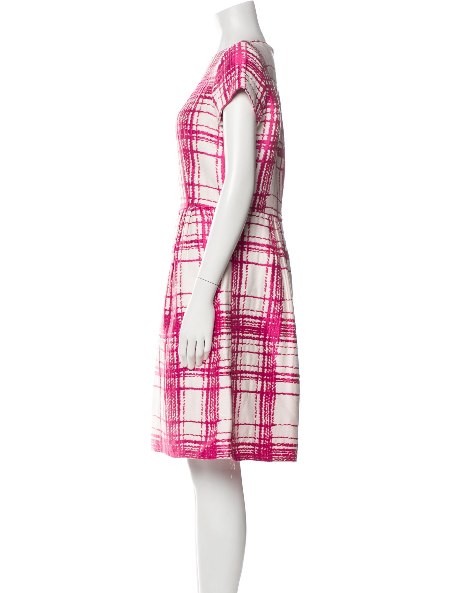 CH Carolina Herrera Plaid Print Knee-Length Dress