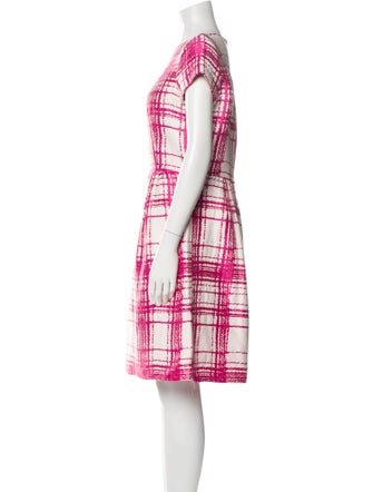 CH Carolina Herrera Plaid Print Knee-Length Dress