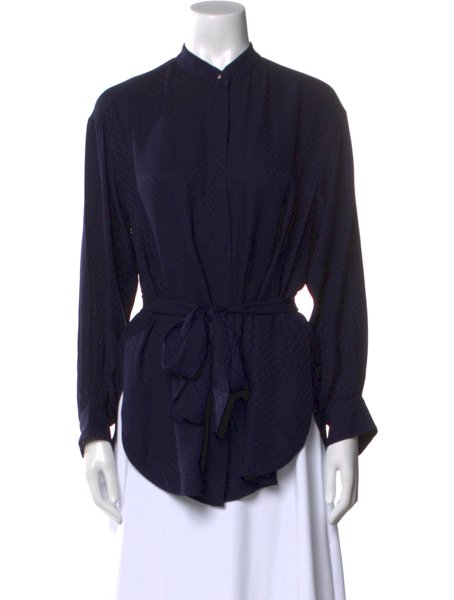 CH Carolina Herrera Silk Mock Neck Blouse