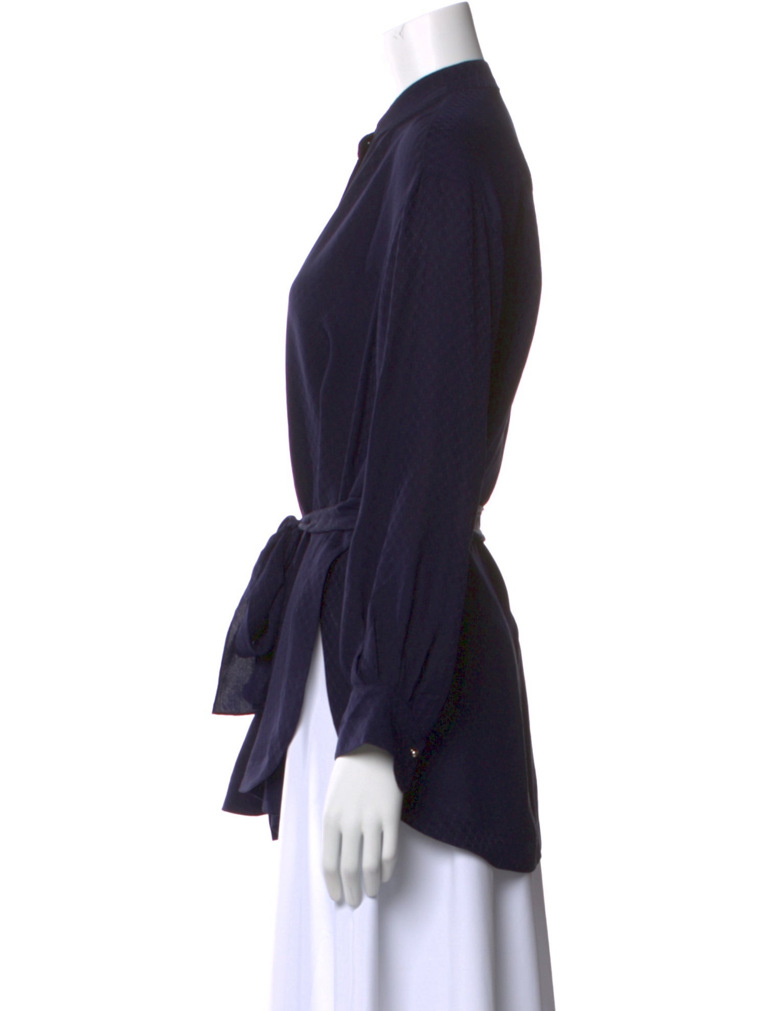 CH Carolina Herrera Silk Mock Neck Blouse