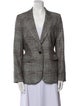 CH Carolina Herrera Wool Plaid Print Blazer
