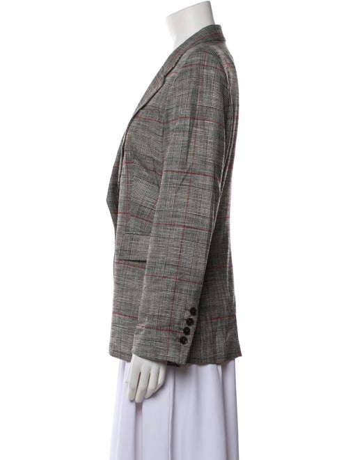 CH Carolina Herrera Wool Plaid Print Blazer
