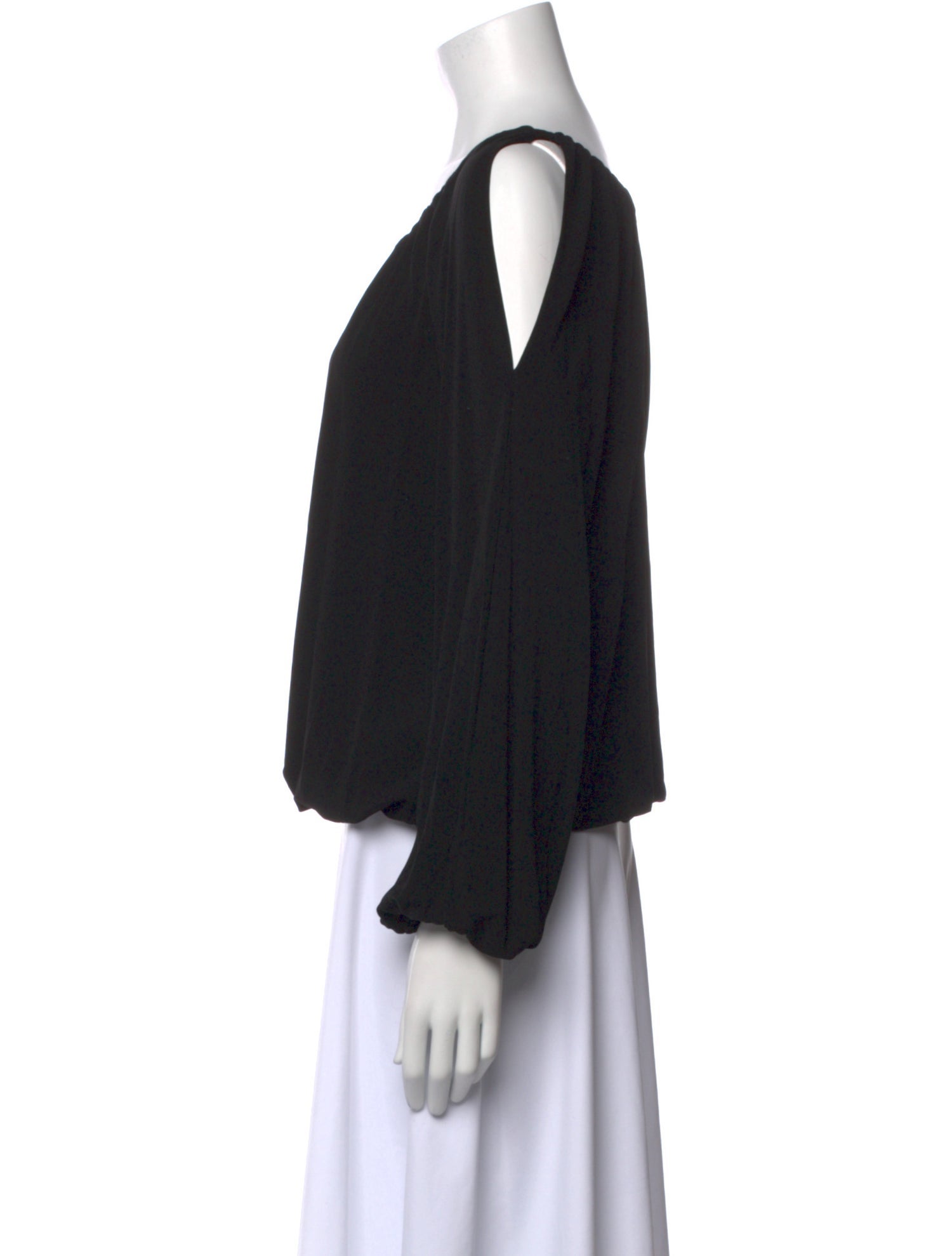 CH Carolina Herrera Scoop Neck Long Sleeve Blouse