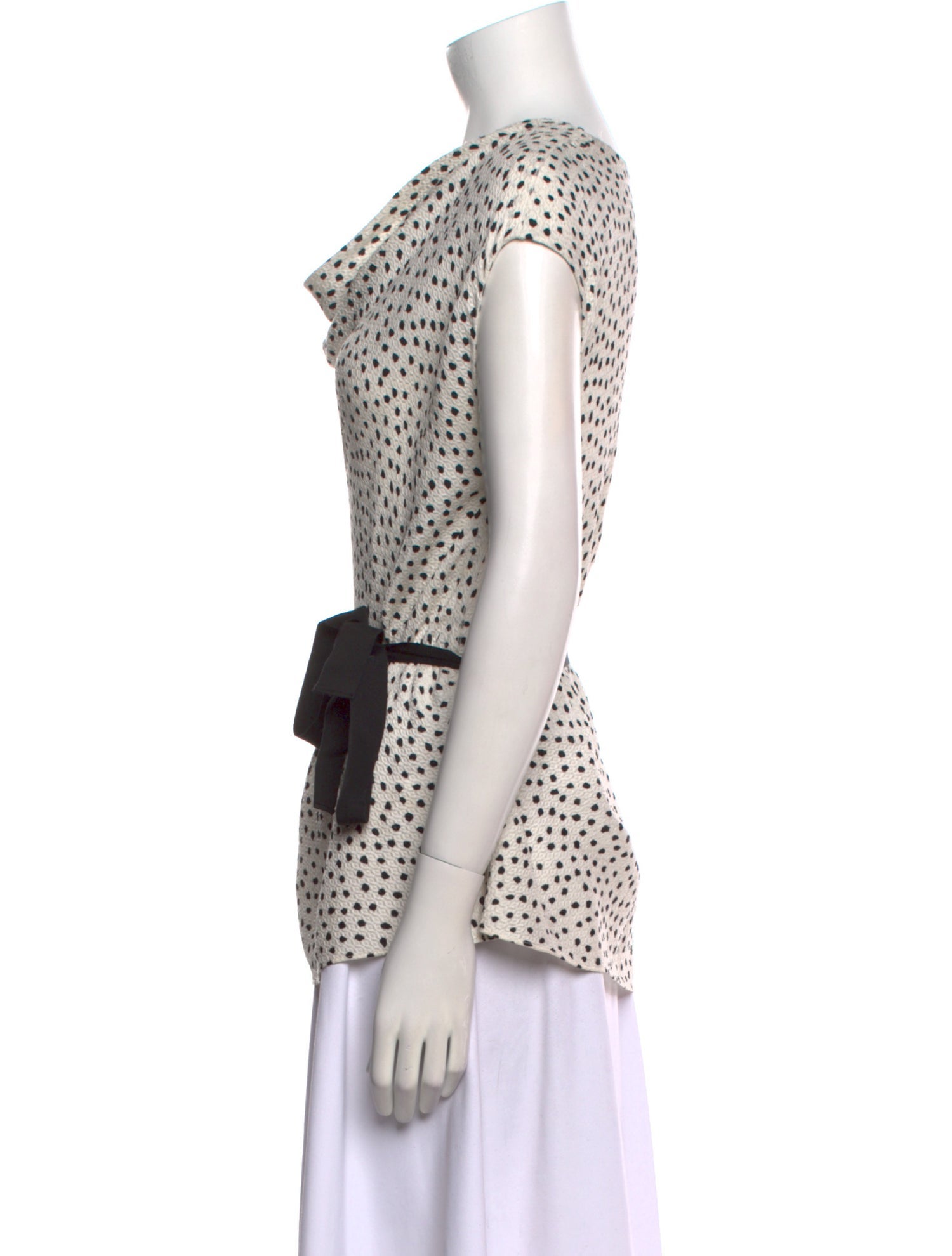 CH Carolina Herrera Silk Polka Dot Print Top