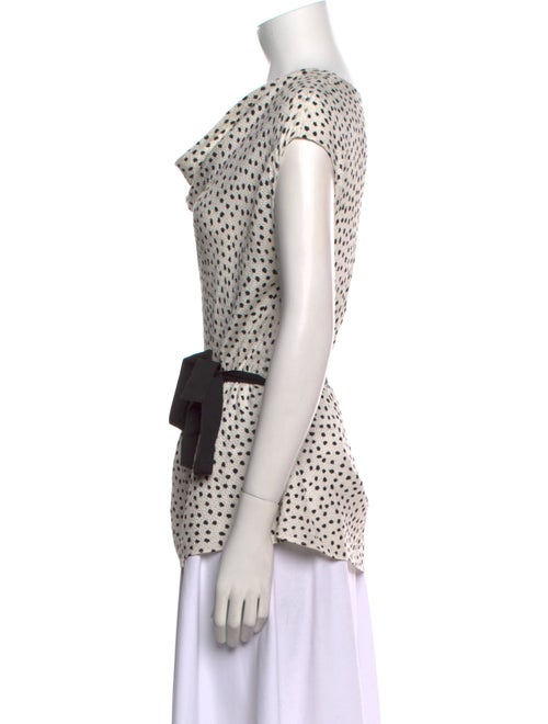 CH Carolina Herrera Silk Polka Dot Print Top