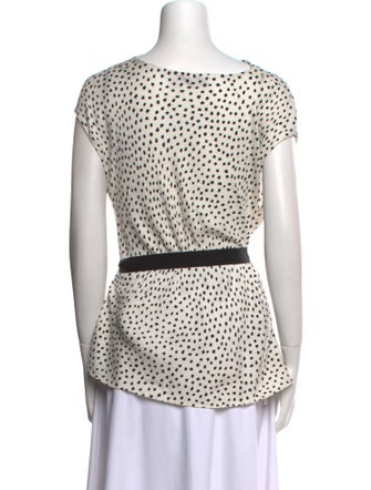 CH Carolina Herrera Silk Polka Dot Print Top