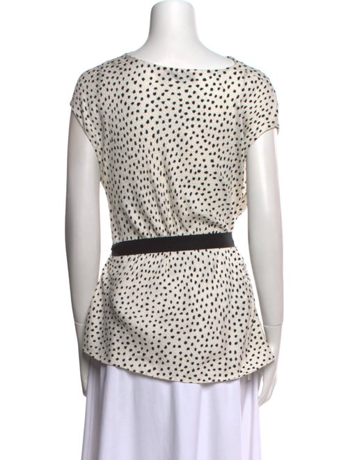 CH Carolina Herrera Silk Polka Dot Print Top
