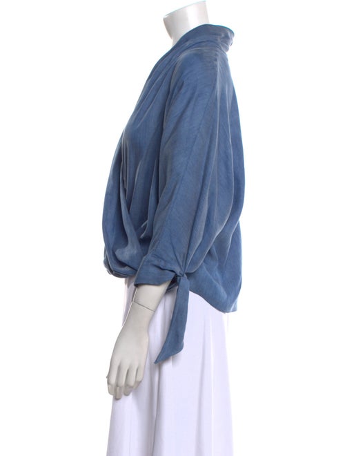 CH Carolina Herrera V-Neck Three-Quarter Sleeve Blouse