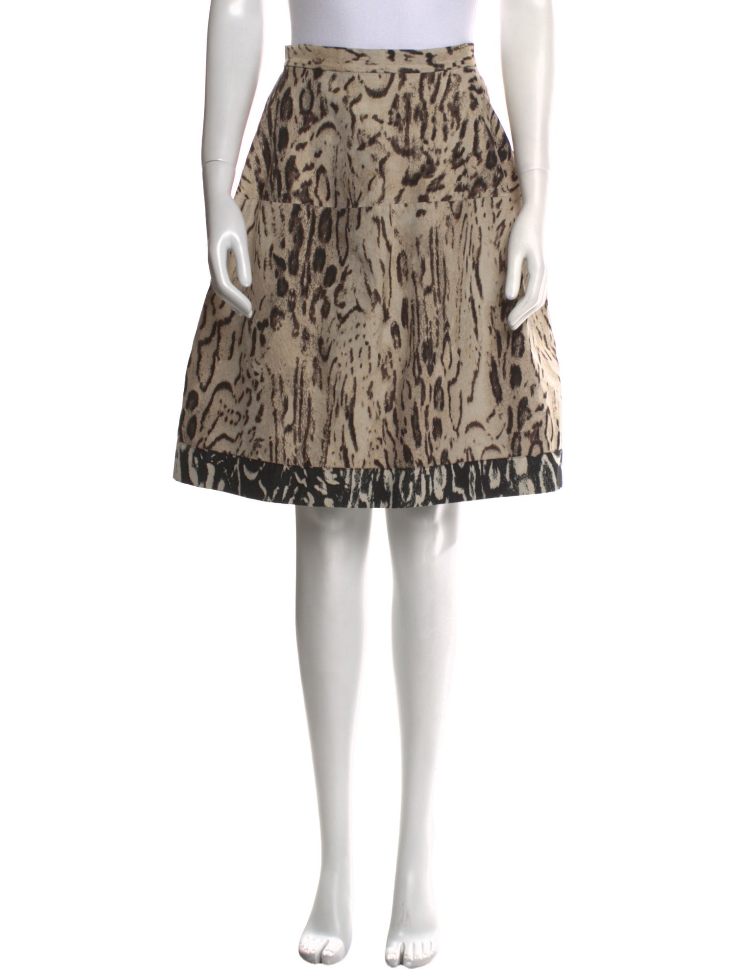 CH Carolina Herrera Animal Print Knee-Length Skirt