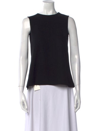 CH Carolina Herrera Bateau Neckline Sleeveless Top